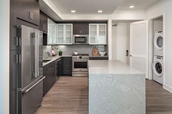 Waterfall kitchen island
